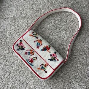 Anthropologie Skiing Winter Beaded Bag